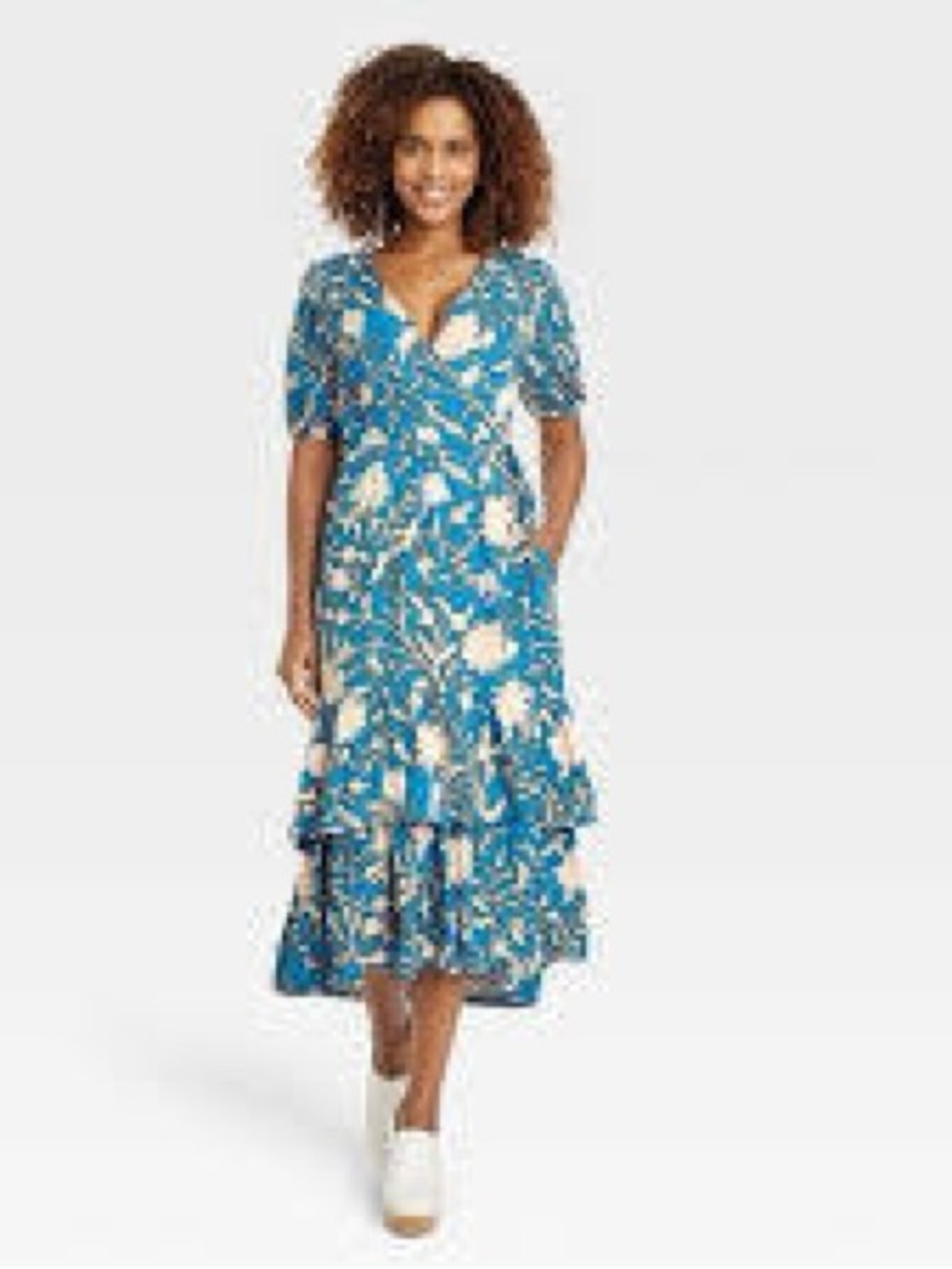 Knox Rose Teal Floral Wrap Maxi Dress